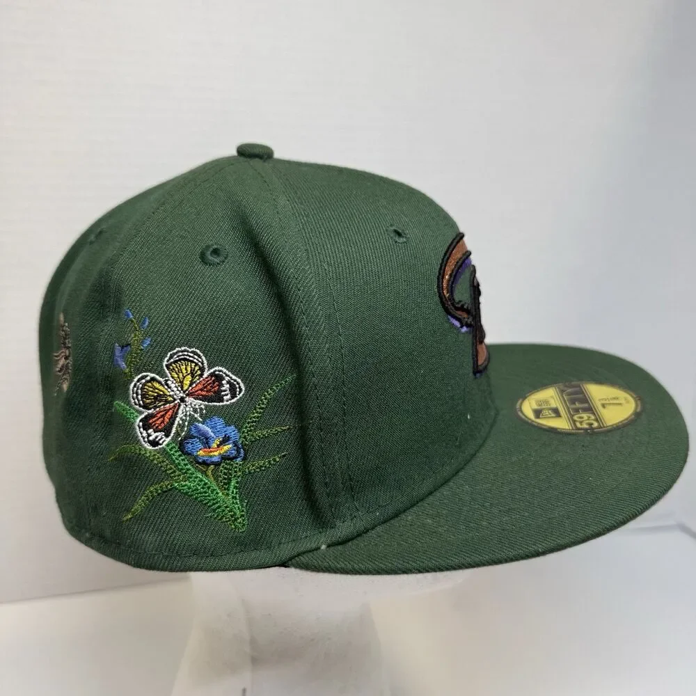 New Era x Felt Arizona Diamondbacks Green 59Fifty Fitted Hat Sz 7 3/8 New Rare
